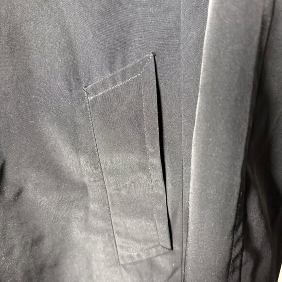 London Fog Black Toggle Trench Coat Removable Hood Size Medium - Picture 7 of 9